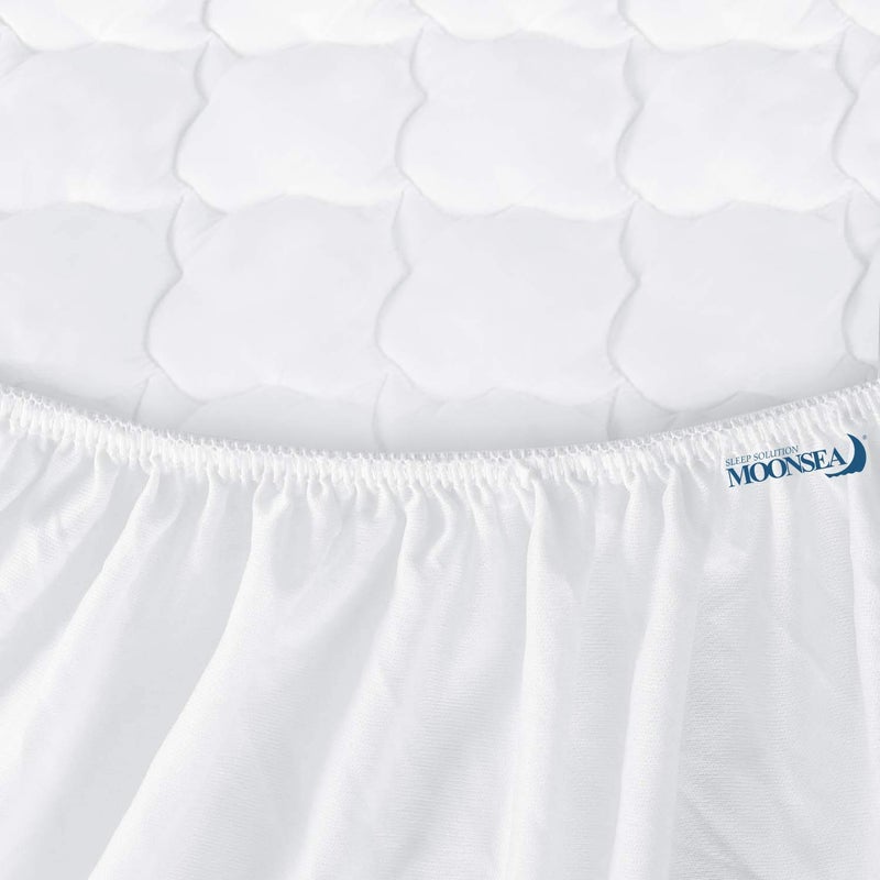 Moonsea Twin Mattress Pad Cover Air Mattress Topper, Pillow Top Twin Size Quilted Fitted Mattress Protector for Kids, Super Soft Breathable and Noiseless Down Alternative Fiber (15-23'' Deep Pocket) - Image 2
