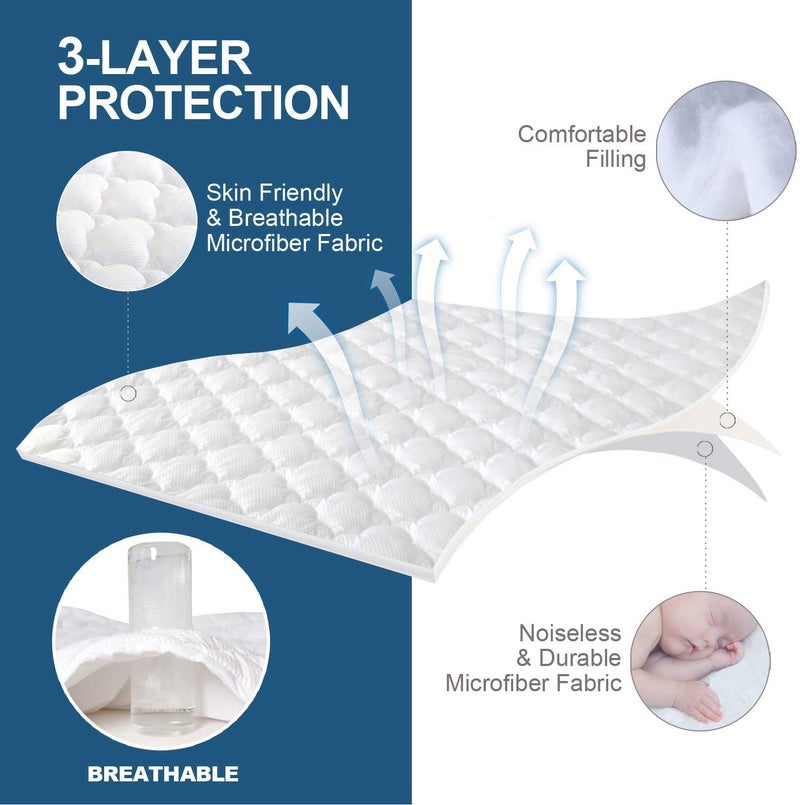 Moonsea Twin Mattress Pad Cover Air Mattress Topper, Pillow Top Twin Size Quilted Fitted Mattress Protector for Kids, Super Soft Breathable and Noiseless Down Alternative Fiber (15-23'' Deep Pocket) - Image 4