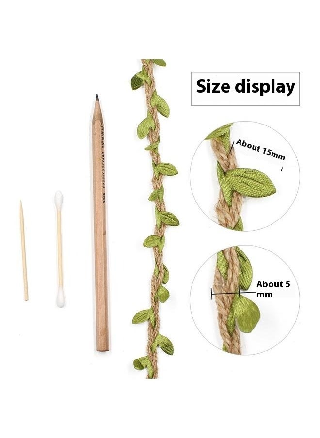 yongsheng 10M Width Wax Cord With Leaves Artificial Vine Fake Plant Wedding-Well Leaf Ribbon, 6 Twine Ribbon with Artificial Leaves for Crafts, Wedding, Jungle Safari Party, Home Decorations  - Image 2