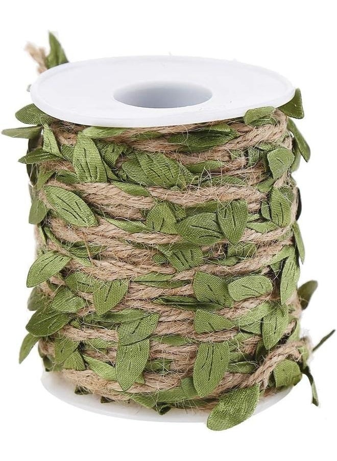 yongsheng 10M Width Wax Cord With Leaves Artificial Vine Fake Plant Wedding-Well Leaf Ribbon, 6 Twine Ribbon with Artificial Leaves for Crafts, Wedding, Jungle Safari Party, Home Decorations  - Image 3