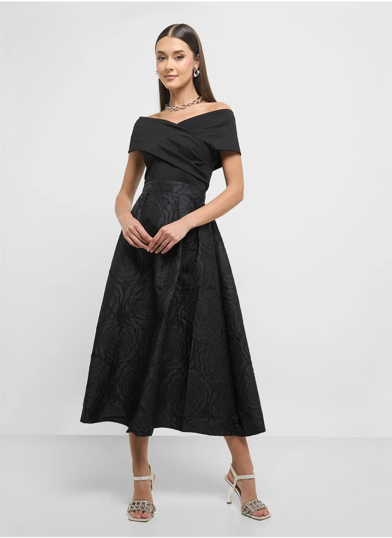 ايلا Off Shoulder A-Line Dress