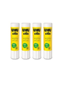 UHU STIC, The Proven Glue Stick - Glues strongly, quickly and permanently, without solvent, 21g, Set of 4, White