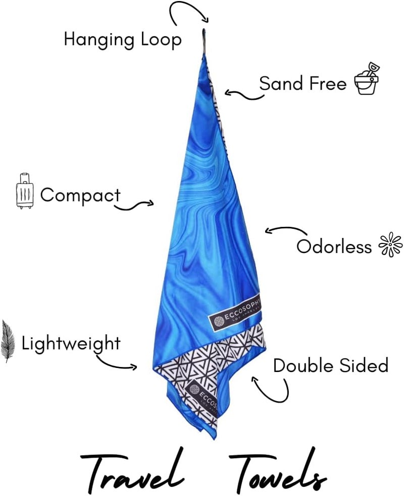 ECCOSOPHY Microfiber Beach Towel - Sand Free Towels are Quick Dry, Light Weight, Super Absorbent - Perfect Pool, Travel, Cruise, Camping Essentials - Oversized Extra Large for Adults 71x35 in - Image 4