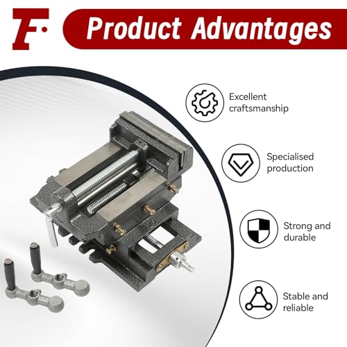 findmall 5 Inch Cross Slide Drill Press Vise 2 Way X-Y Heavy Duty Clamp Machine - Image 5