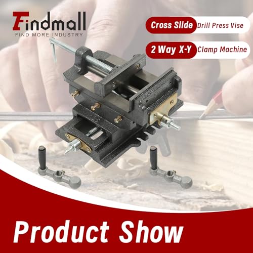 findmall 5 Inch Cross Slide Drill Press Vise 2 Way X-Y Heavy Duty Clamp Machine - Image 2