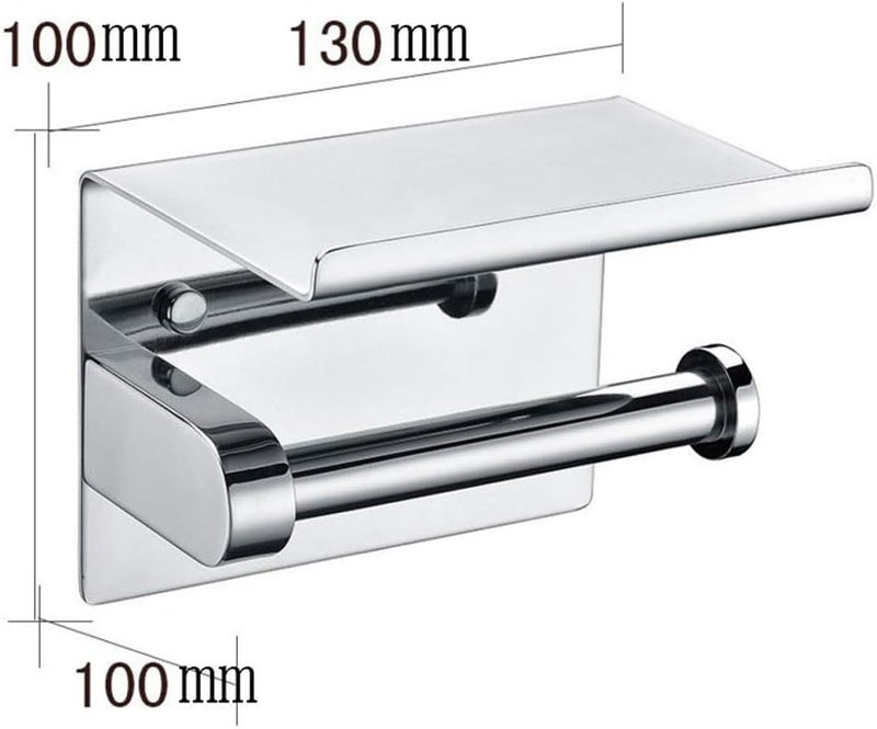 Toilet Paper Holder-Adhesive Toilet Paper Holder Roll for Bathroom Kitchen Stand No Drilling Wall Mount Stainless Steel Brushed Nickel - Image 2