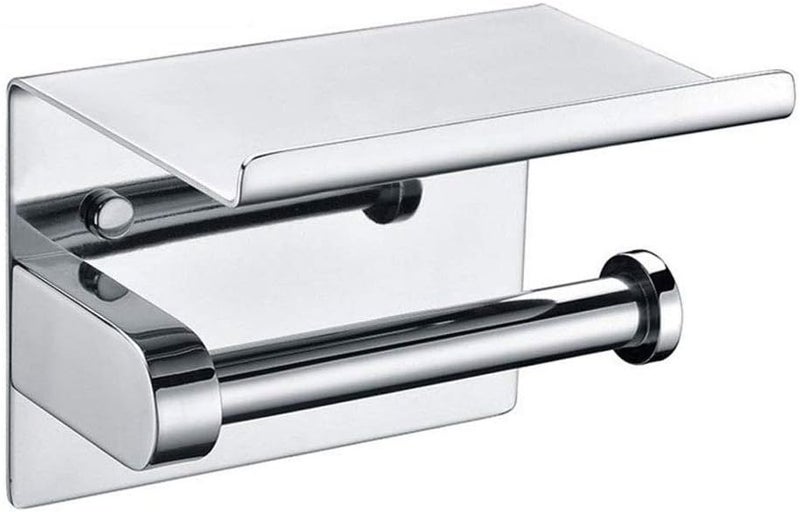 Toilet Paper Holder-Adhesive Toilet Paper Holder Roll for Bathroom Kitchen Stand No Drilling Wall Mount Stainless Steel Brushed Nickel - Image 1