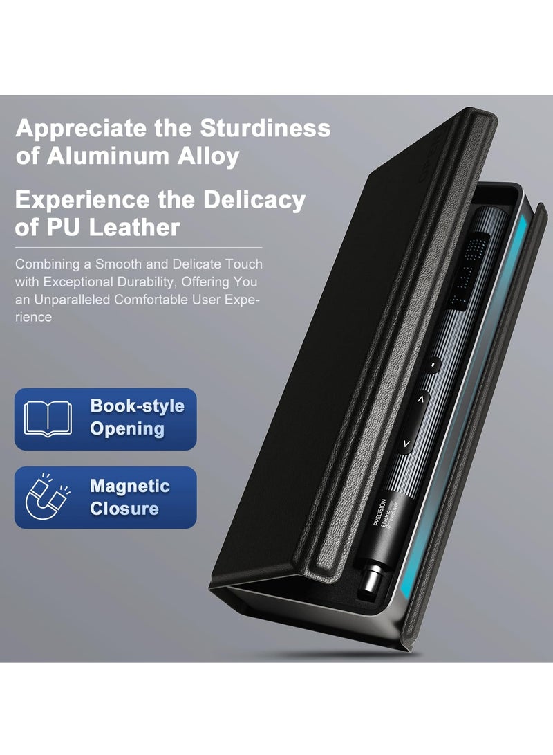 SYOSI 36 in 1 Electric Screwdriver Set with LED Screen - Mini Rechargeable Cordless Power Driver, 0.3N.m Torque, Leather Aluminum Case - Micro Repair Tool Kit for iPhone, PC, Watch, DIY Projects  - Image 3