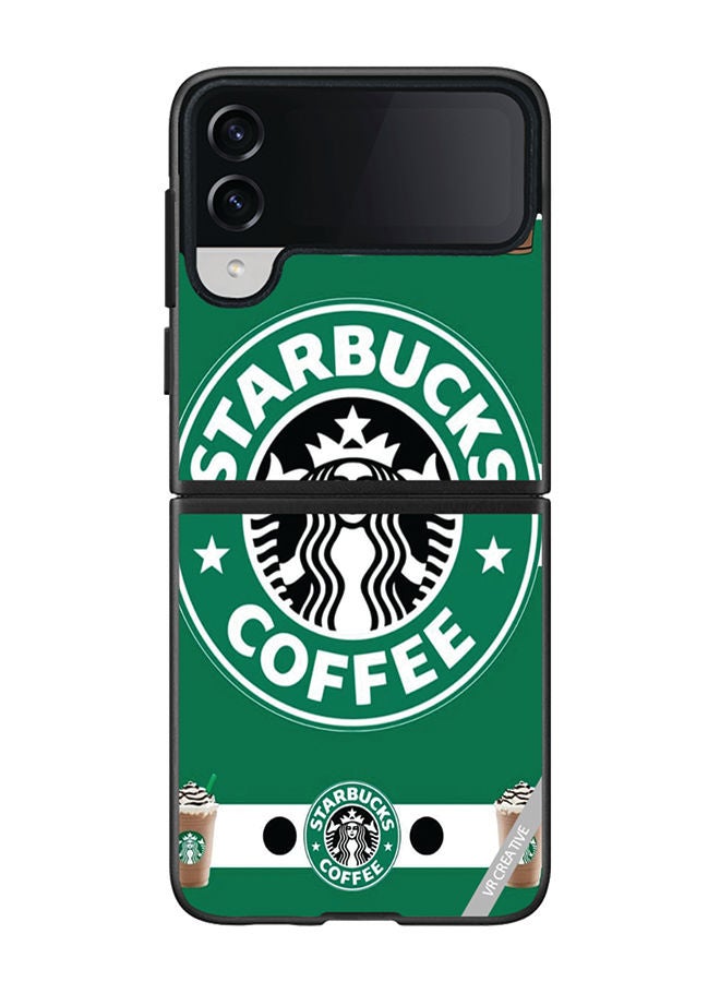 VR CREATIVE Protective Case Cover For Samsung Galaxy Z Flip4 Starbucks 4 Design Multicolour - Image 1