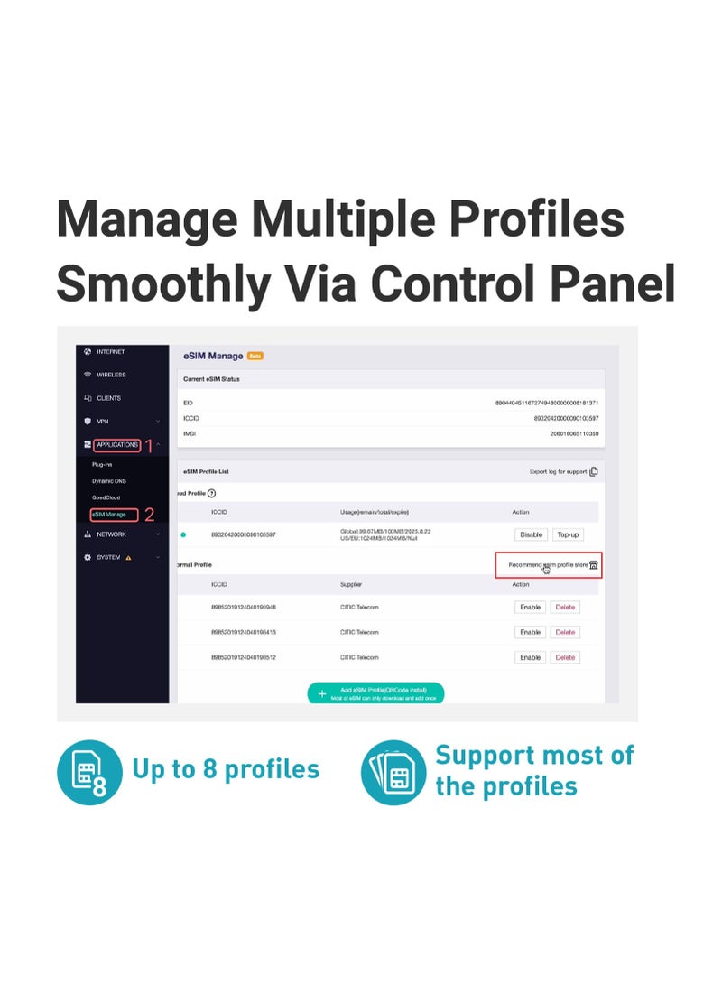 GL.iNet Physical eSIM Card For GL.iNet Router Only - Travel eSIM With Global 4G / 5G Networks, Free 1GB For US/EU+100MB Global Data, Physical Activation, Tethering, Data Only, Perfect For International Travel - Image 5