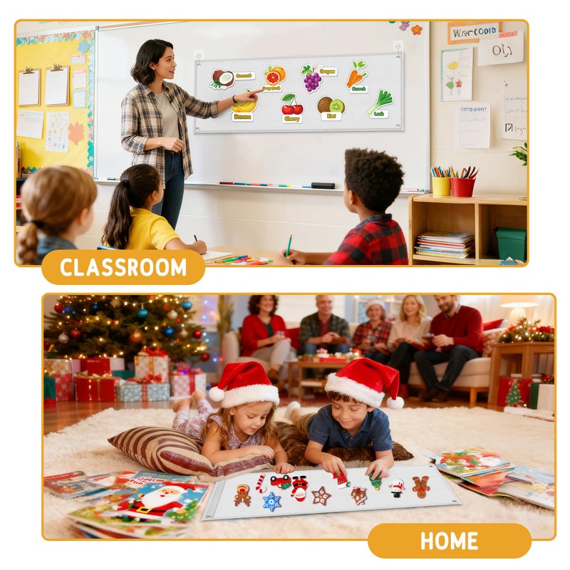 AKAYOK Foldable Felt Board - Double-Sided Flannel Story Board for Preschool Learning, Interactive Storytelling & Play | 13" x 12" Portable Felt Play Board for Home & Classroom Useï¼ˆWhiteï¼‰ - Image 3