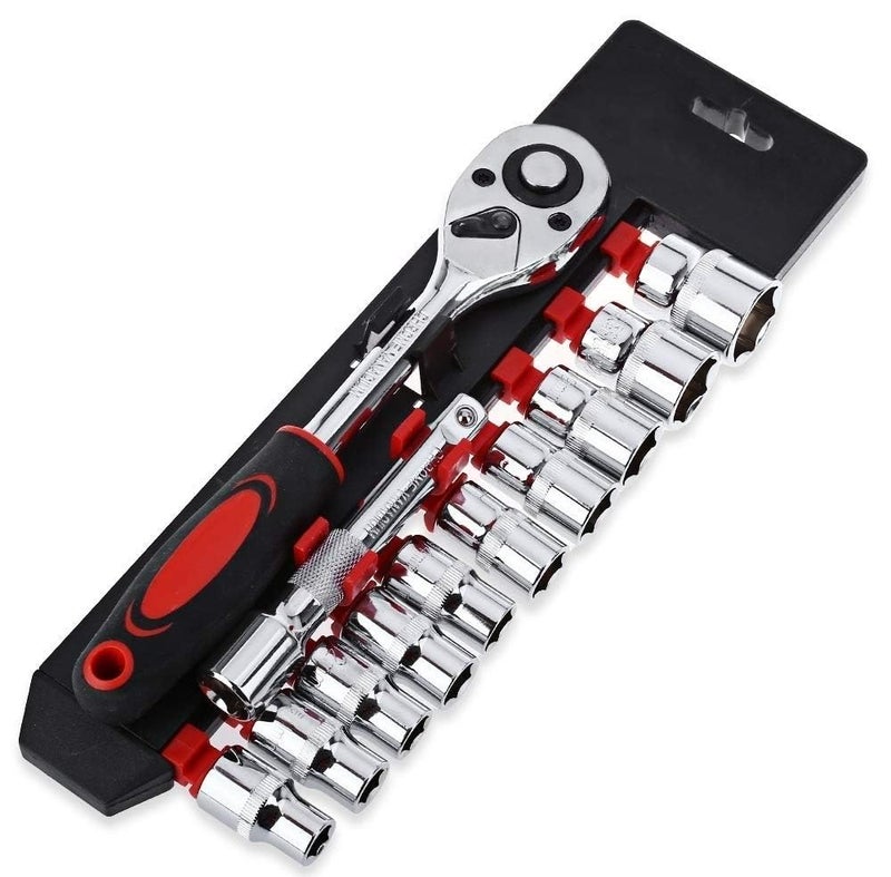 Inditrust New Car Repair Tool Set 12 in 1 Tool KIT Socket Set 1/2 Chrome Vanadium Combination Socket Wrench Set with Ratchet Spanner - Image 3