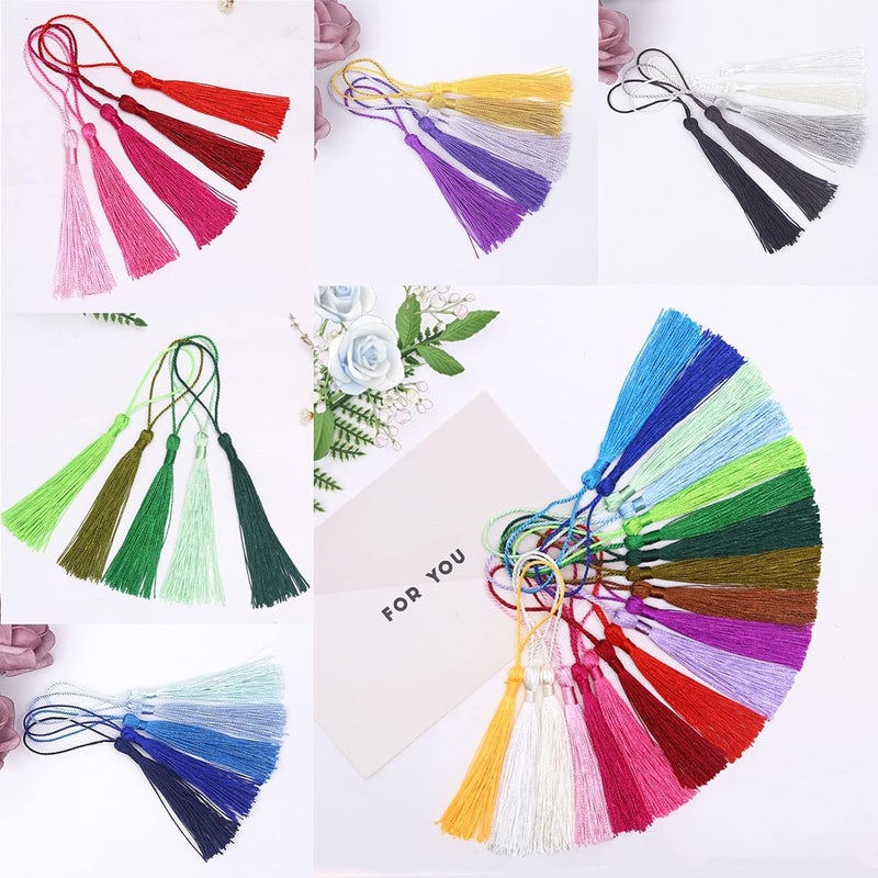 HASTHIP HASTHIP Polyester 76Pcs38 Colors Handcraft Tassels With Loop For Jewelry Making Souvenir Bookmarks Diy Craft Accessory Multicolor - Image 3