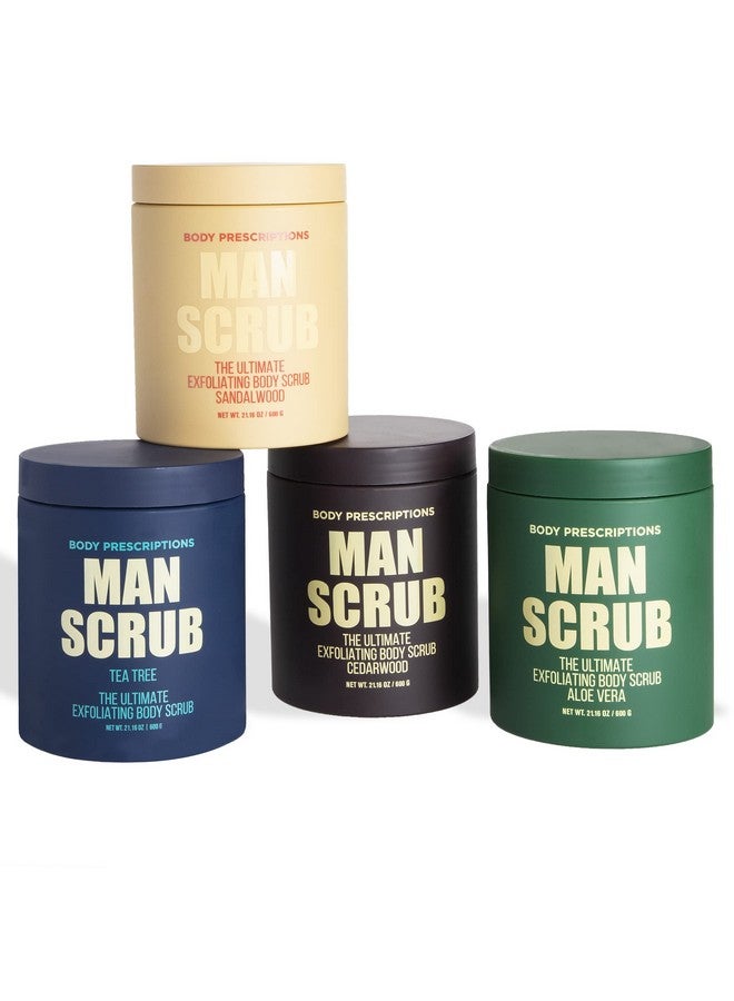 بودي بريسكريبشنز مقشر الجسم للرجال من بودي بريسكشنز - غسول تنظيف البشرة المثالي في وعاء بغطاء دوار، مناسب لجميع أنواع البشرة، 21 أونصة (عبوة من 4 قطع)، عبوة كومبو - Image 1
