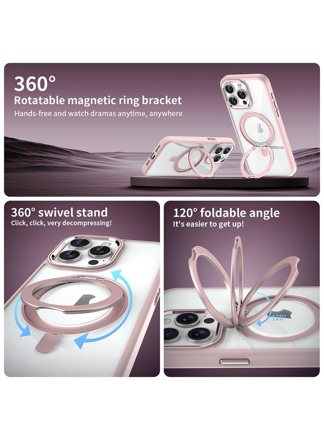 S-TOP Case For iPhone 15 Plus Transparent MagSafe Magnetic Rotating Holder Phone Case - Image 5