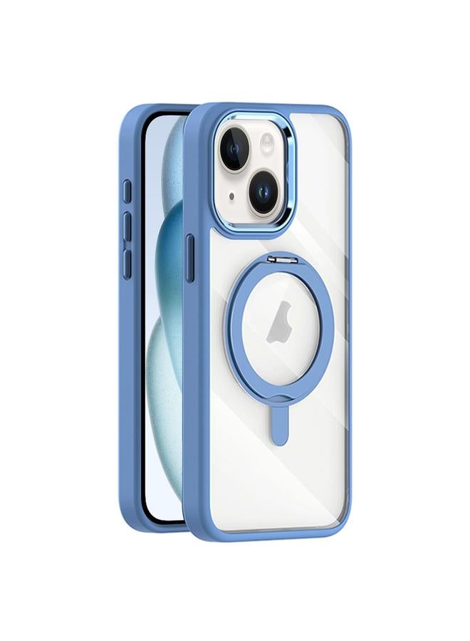 S-TOP Case For iPhone 15 Plus Transparent MagSafe Magnetic Rotating Holder Phone Case - Image 1
