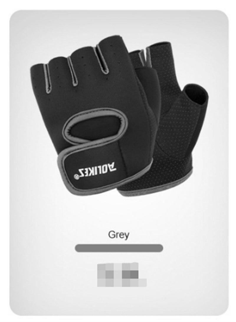 AOLIKES Pair Of Half Finger Weight Lifting Gloves Grey - Image 1