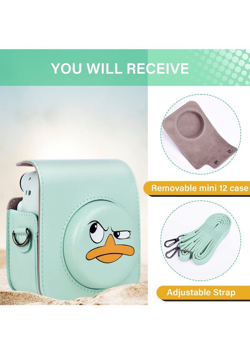 SYOSI - Case for Fuji Instax Mini 12/Polaroid Mini 12, PU Leather Protective Case for Fujifilm Instax Mini 12 Instant Camera, Removable Case with Adjustable Shoulder Strap - Image 1