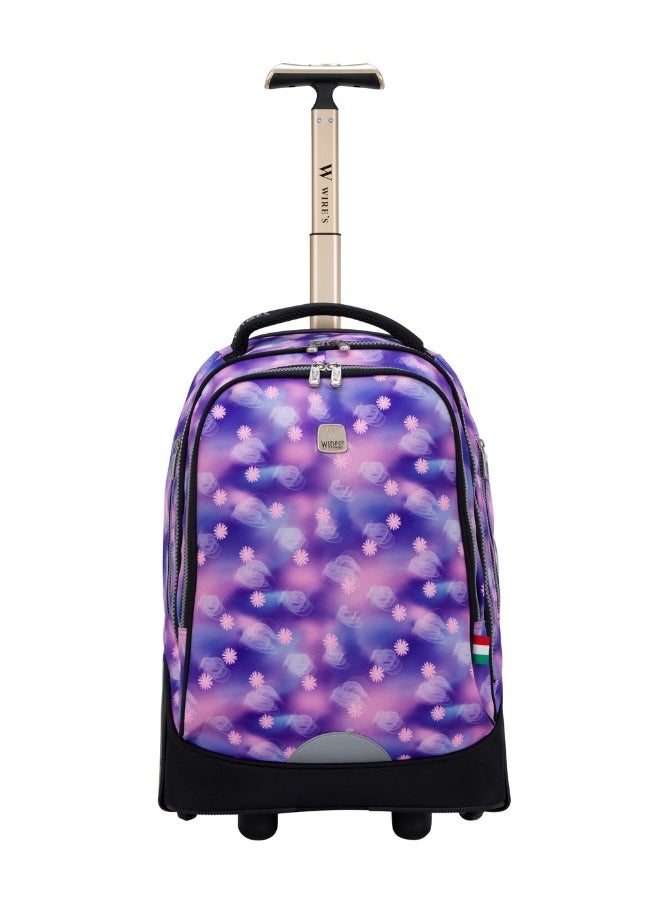Wires 3 Piece Kids School Trolley Bag laptop compartment Big Wheels With Lunch bag & Pencil Case  - Image 2