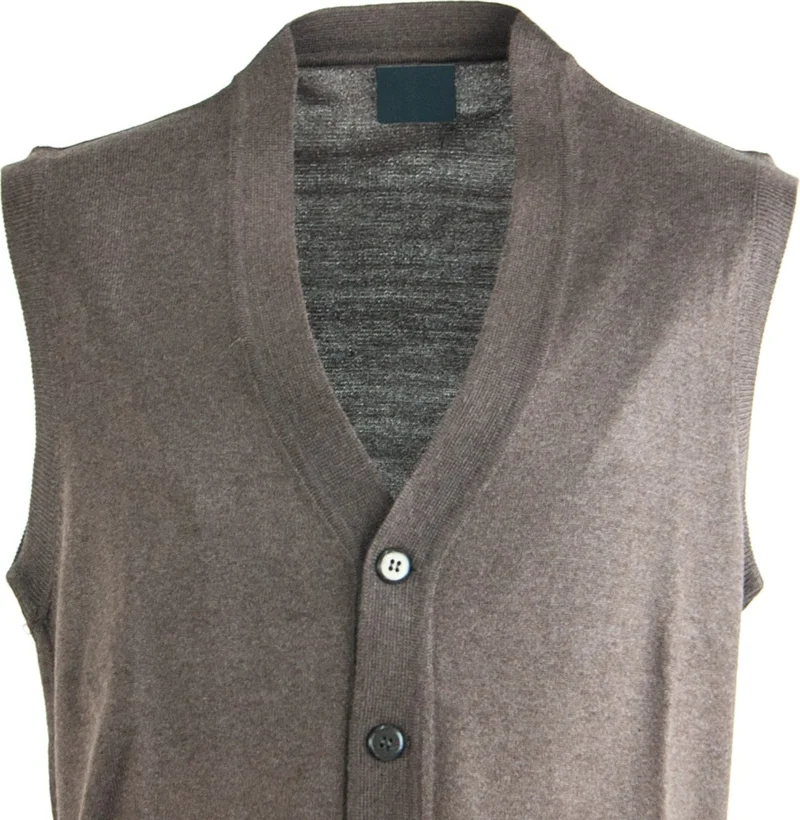 اوبلاند Men's Dad Vest with Elegant Buttons on the Front and Classic Double Pockets Casual Cut Fine Wool Woven Fabric