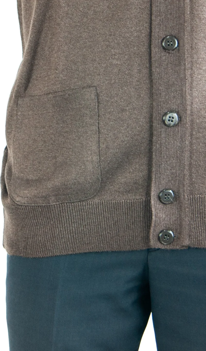 اوبلاند Men's Dad Vest with Elegant Buttons on the Front and Classic Double Pockets Casual Cut Fine Wool Woven Fabric