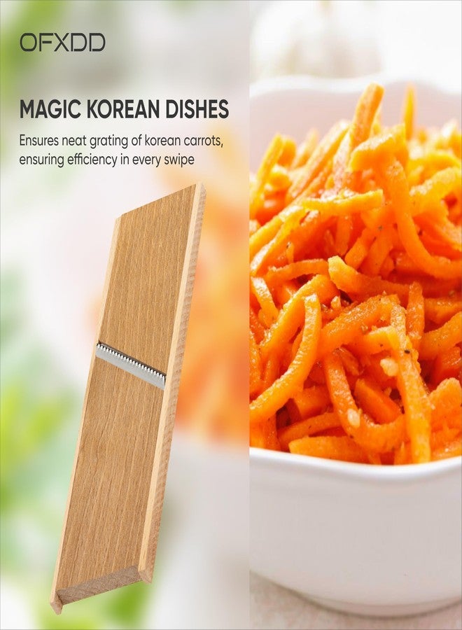 OFXDD Handheld Vegetables Wooden Slicer for Kitchen - Carrot Grater with Holder for Kitchen - Kitchen Cutter for Korean Carrot and Vegetables - Image 4