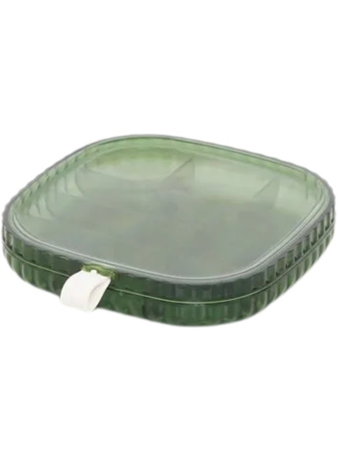 Transparent Clean Jewelry Box, Ornament Jewelry 1 layer Acrylic Storage Boxes, Earrings Necklace Ring Display Storage Box with Lid, Cosmetic Storage Organizer Box (Green)  - Image 1