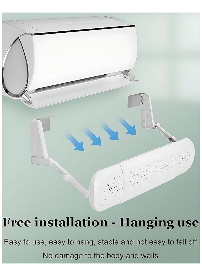 ثمانية فيبيهاوس حاجز المكيف موزع مكيف موزع هواء مكيف سبليت، مصد هواء مكيف، موجه هواء مكيف سبليت قابل للتعديل للمنزل (79-107 سم غطاء مكيف) - Image 4