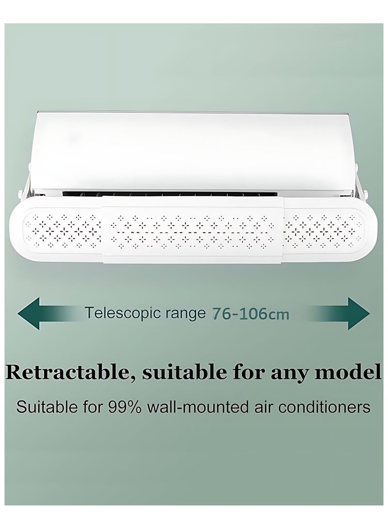 ثمانية فيبيهاوس حاجز المكيف موزع مكيف موزع هواء مكيف سبليت، مصد هواء مكيف، موجه هواء مكيف سبليت قابل للتعديل للمنزل (79-107 سم غطاء مكيف) - Image 3