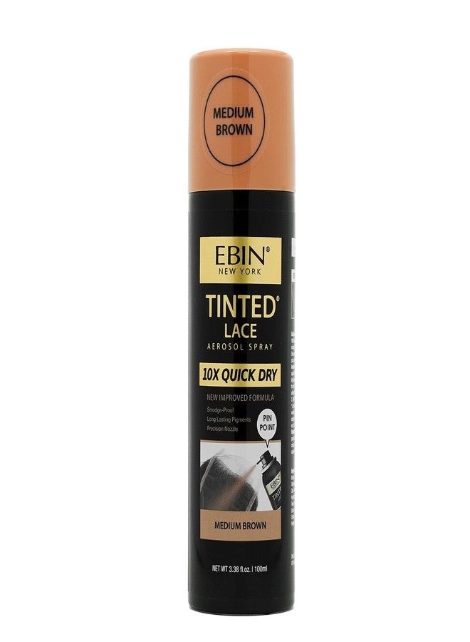 EBIN NEW YORK Tinted Lace Spray - Quick Dry, Water Resistant, No Residue, Even Application, Matching Skin Tone, Natural Look (3.38 oz/100ml - Medium Brown) - Image 1