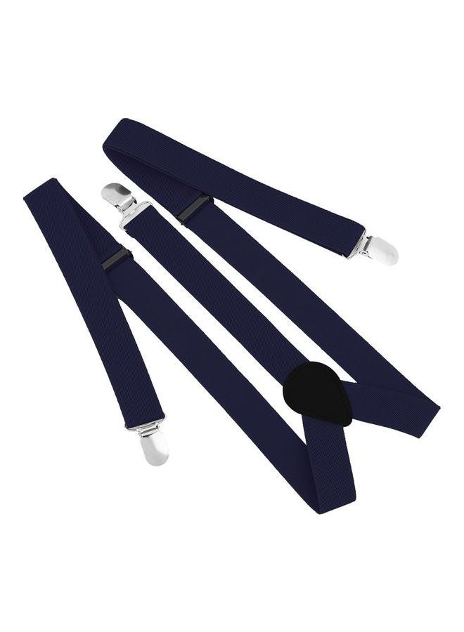 Adjustable Braces Y Shape 3-Clip Elastic Suspenders Strap Navy Blue - Image 4