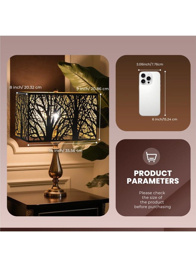 ALUCSET Metal Square Lampshade 8''Top x 14'' Bottom x 9'' Height lamp shade fits for bedroom living room and more - Image 4