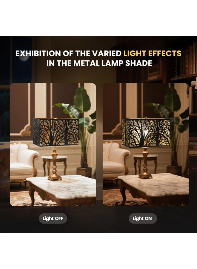 ALUCSET Metal Square Lampshade 8''Top x 14'' Bottom x 9'' Height lamp shade fits for bedroom living room and more - Image 5