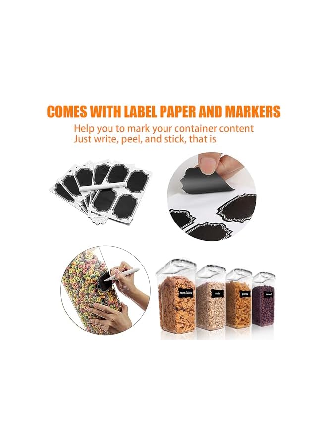 Green Tiger Airtight Food Storage Containers with Lids 4-Piece 4 Liter/135 Ounce BPA-Free Food Storage Container with Lid Plastic Container for Powdered Sugar Snacks, Includes Labe - Image 4