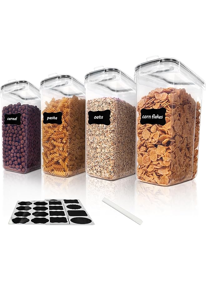 Green Tiger Airtight Food Storage Containers with Lids 4-Piece 4 Liter/135 Ounce BPA-Free Food Storage Container with Lid Plastic Container for Powdered Sugar Snacks, Includes Labe - Image 1