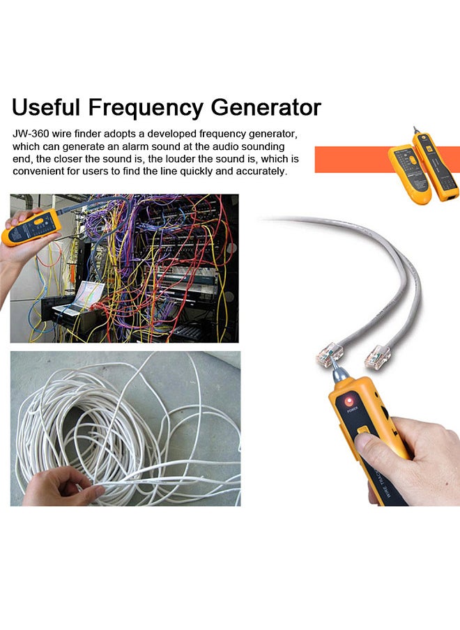 Generic - JW-360 Network Telephone Line Finder Multi-purpose Network Signal Wire Finder Network Line Checking Instrument Cable Detector Line Meter Line Finder Tester - Image 1