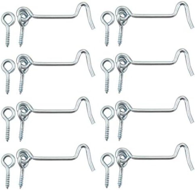 8 Pcs 2.5 inches Cabin Hook Eye Latch Gate Door Swivel Window Door Hook with Mounting Screws (2.5 inches, Silver) - Image 2