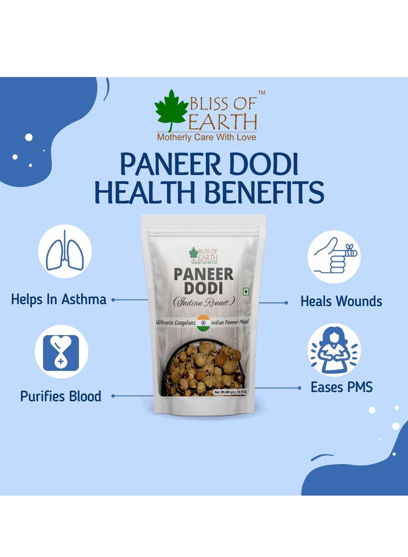 Bliss of Earth 14.10 oz Paneer Doda(Indian Rennet) For Diabetes, Paneer Phool, Withania Coagulans Ayurveda Herb Good for Health 400GM - Image 2