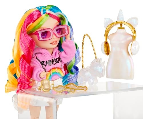 RAINBOW HIGH دمية أميه من قوس قزح هاي كرييتف كريستال - دمية أزياء 11 بوصة مع مجموعة صنع إكسسوارات الكريستال، خاتم لك، افعلها بنفسك، حرف، لعب رزين، هدية للأطفال 8+  - Image 5