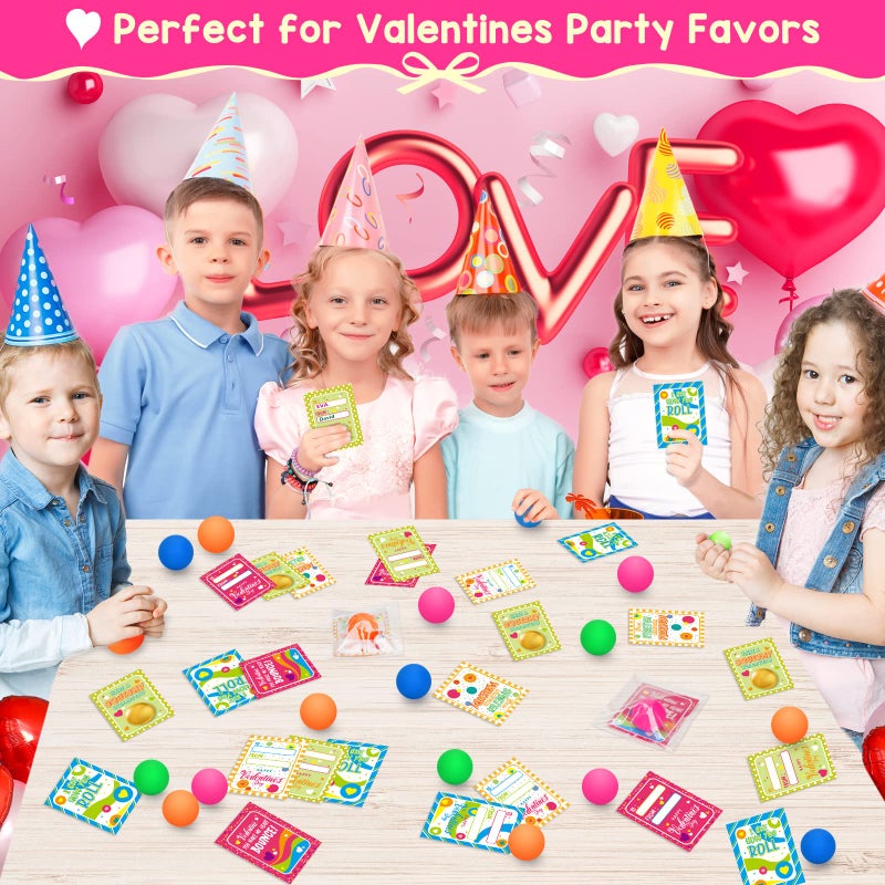 BAYSING Valentine's Day Cards for Kids, 28 Packs Stress Ball Stretchy Toy with Valentine's Day Greeting Cards, Squishy Balls Valentine Gift Sets for Kids Classroom Exchange Prizes, Kids Party Favors Packs - Image 4