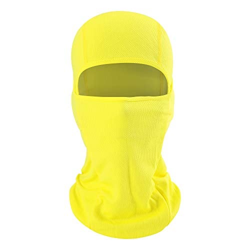 hikevalley Balaclava Face Mask Adjustable Windproof UV Protection Hood (US, Alpha, One Size, Yellow) - Image 2