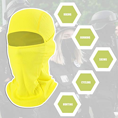 hikevalley Balaclava Face Mask Adjustable Windproof UV Protection Hood (US, Alpha, One Size, Yellow) - Image 3