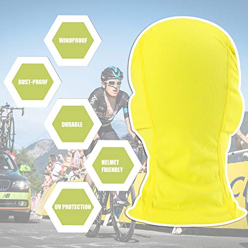 hikevalley Balaclava Face Mask Adjustable Windproof UV Protection Hood (US, Alpha, One Size, Yellow) - Image 4