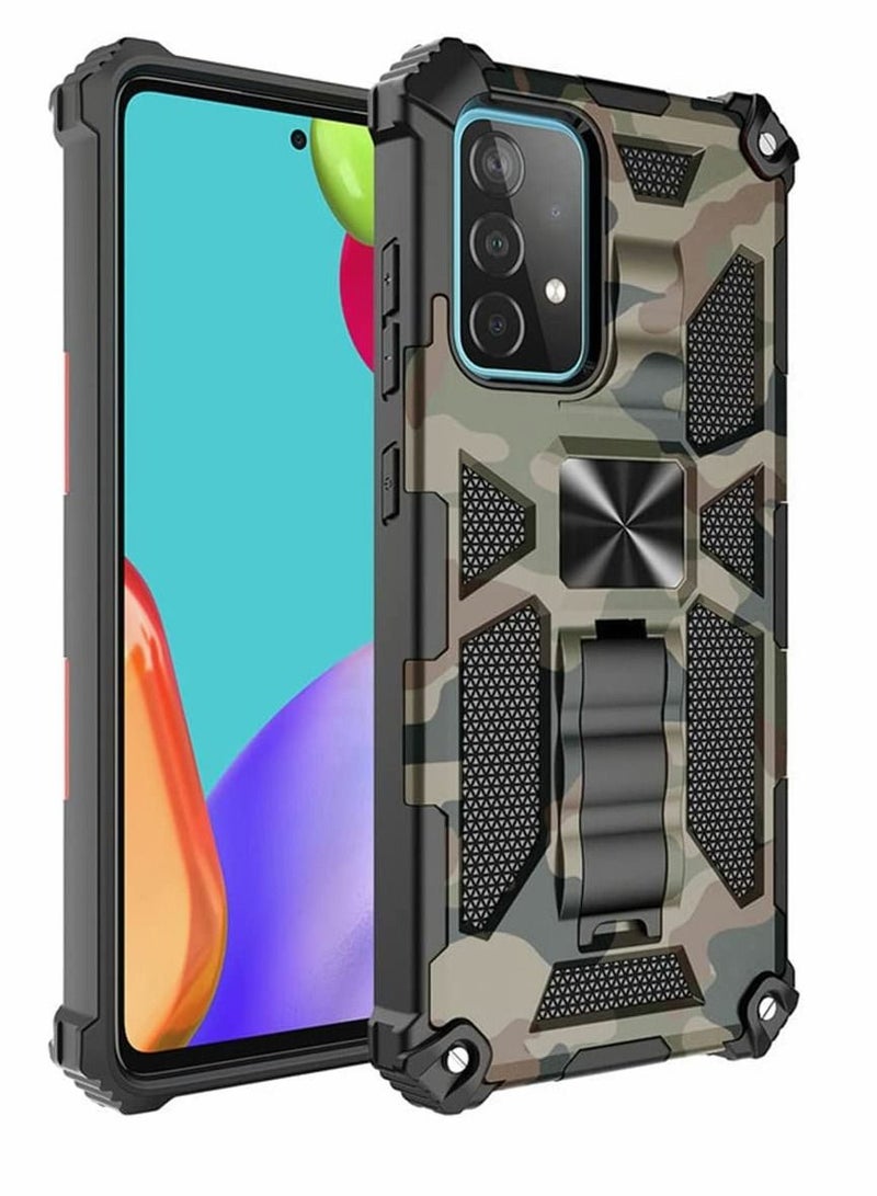 SYOSI Case for Samsung A13 5G/4G Heavy Duty Shockproof Protection Military Grade Camouflage Built-in Magnetic Kickstand Stand Cover Galaxy Army Green - Image 2