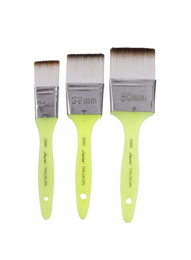 Arora Flat Synthetic Paint Brushes of 3 pc for Watercolor and Acrylic Painting 1,1.5 and 2 Inch Size - Image 3