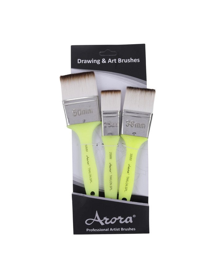 Arora Flat Synthetic Paint Brushes of 3 pc for Watercolor and Acrylic Painting 1,1.5 and 2 Inch Size - Image 5