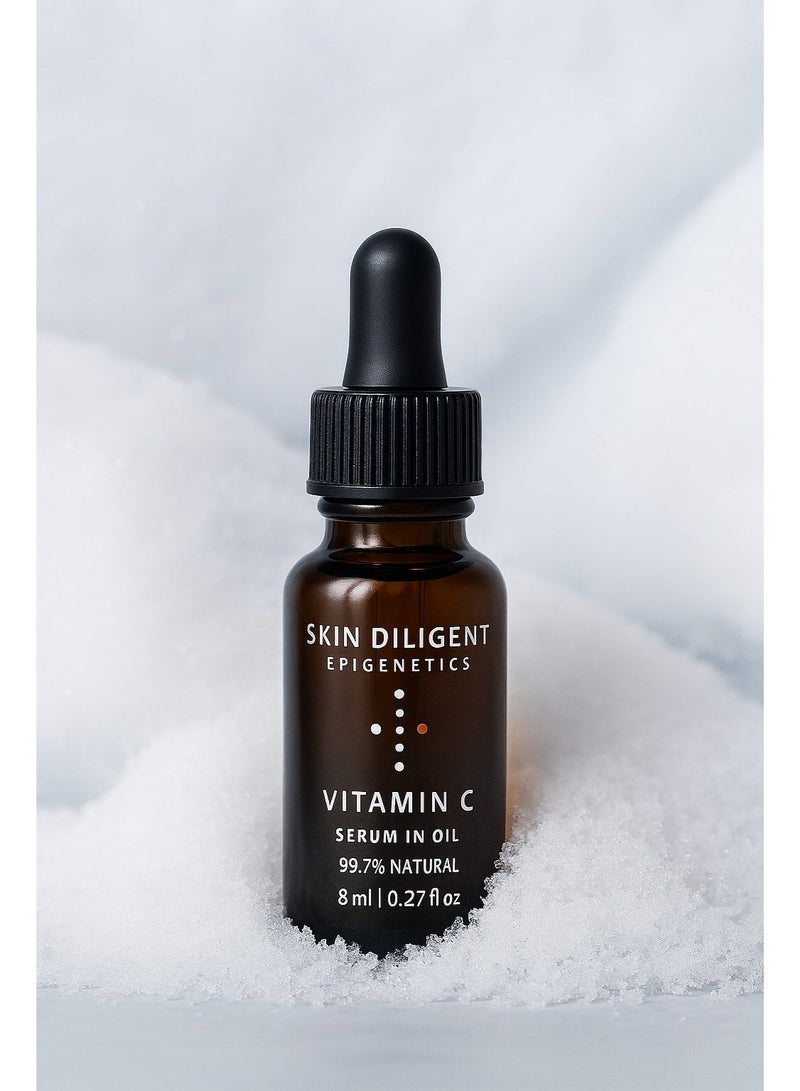 SKIN DILIGENT Epigenetics Vitamin C Serum In Oil 8ml – Antioxidant Radiance Formula - Image 1