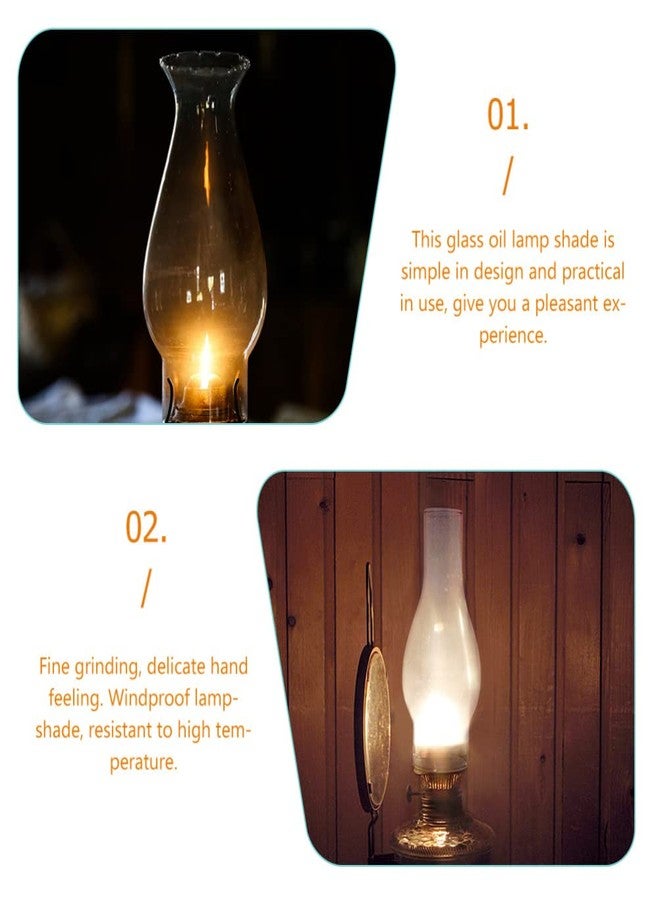 Kisangel غطاء بديل لمصباح الكيروسين العتيق من كيسانجيل، قطعتان، غطاء مدخنة مصباح زيت شفاف، غطاء مصباح كيروسين لمصباح زيت، مصباح كروي زجاجي عتيق الطراز - Image 4