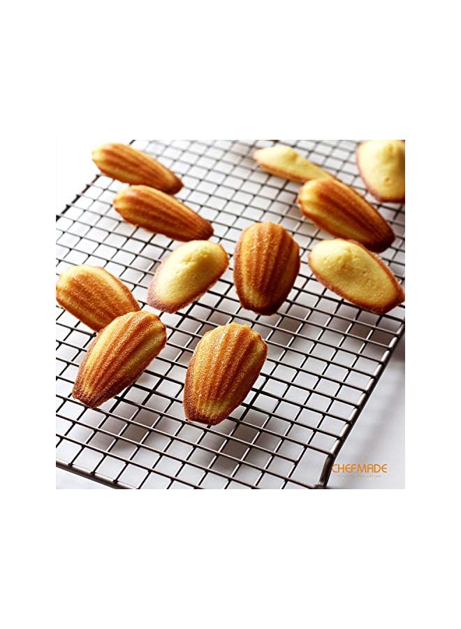 راكسوم رف الخبز والتبريد، رف سلكي مستطيل بتصميم شبكي غير لاصق مقاس 16.3 بوصة للخبز في الفرن (ذهبي شامبانيا) - Image 4