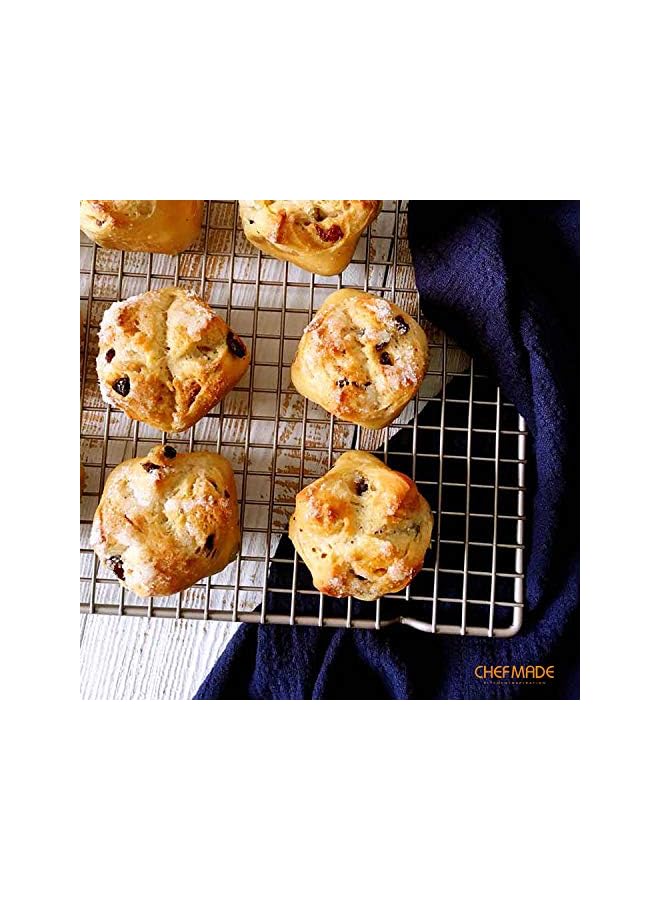 راكسوم رف الخبز والتبريد، رف سلكي مستطيل بتصميم شبكي غير لاصق مقاس 16.3 بوصة للخبز في الفرن (ذهبي شامبانيا) - Image 3